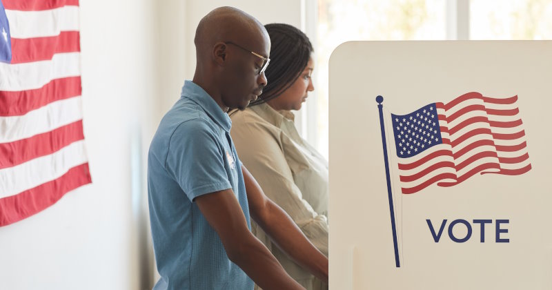 African American People Voting in USA