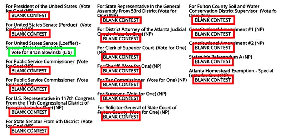 Senatorial Test Ballot